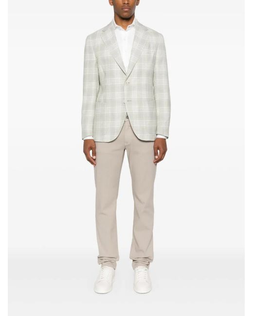 Eleventy White Checked Blazer for men