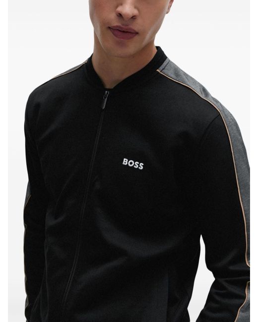 Boss Black Zip-up Jersey Sweatshirt for men