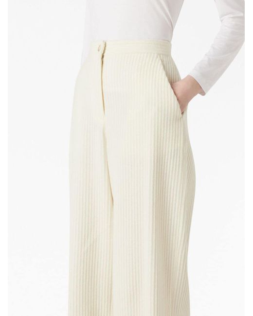 Pantalones anchos de canalé Emporio Armani de color White