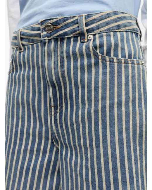 Shorts A Righe di Ganni in Blue