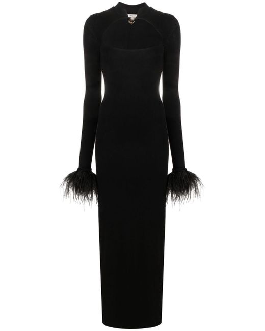 MANURI Black Cindy Square-neck Long Dress