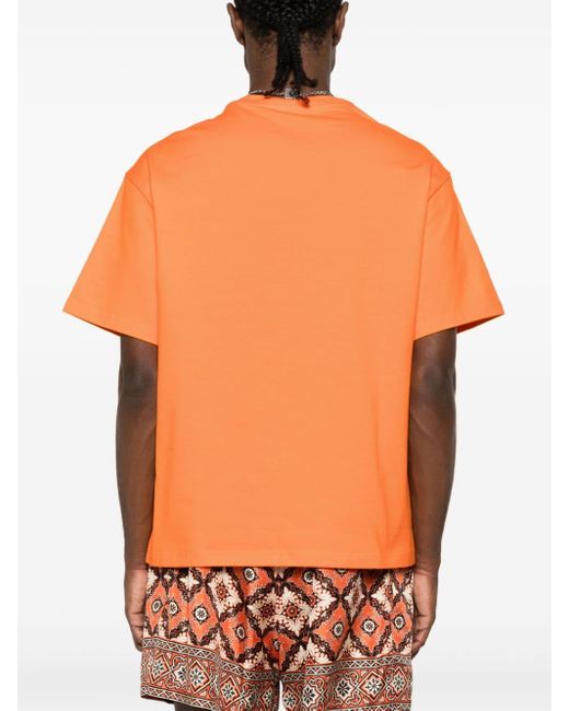 Camiseta con logo estampado Etro de hombre de color Orange