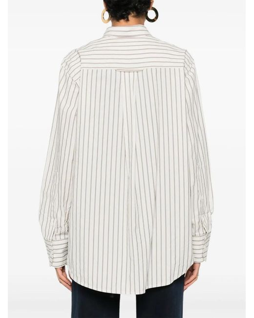 Citizens of Humanity White Shay Striped Pocket Shirt