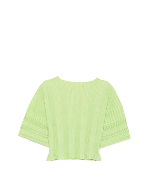 Issey Miyake Green Haut À Design Plissé