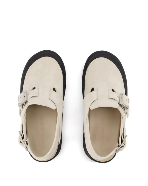 McQueen Natural Mount Slick Mules In Suede for men