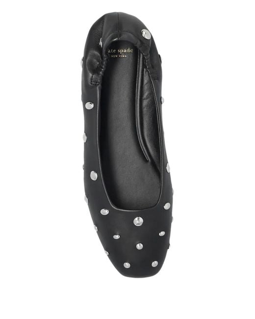 Kate Spade Black Halo Stud-Embellished Ballet Flats