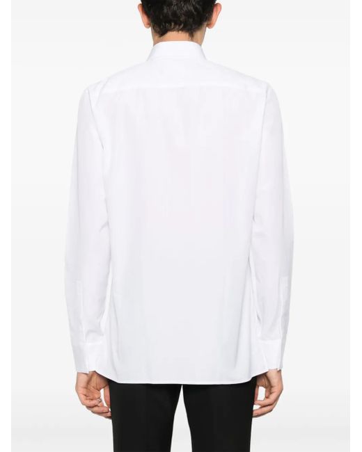 Givenchy White 4G-Embroidery Poplin Shirt for men