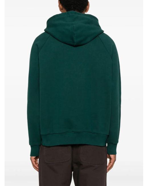 Carhartt Green Ray Logo-Embroidered Hoodie for men