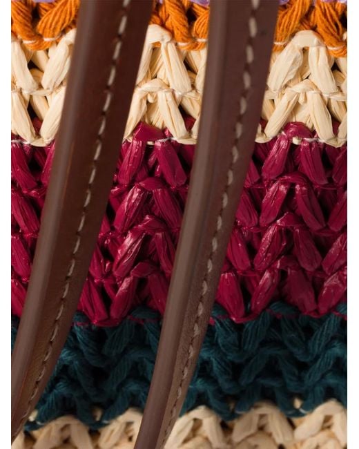 Miu Miu Pink Raffia-Effect Woven Tote Bag