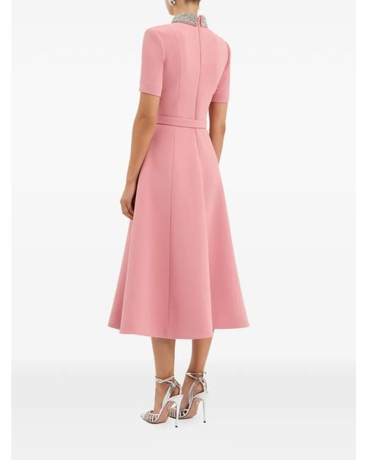 Rebecca Vallance Pink Xena Short-Sleeve Midi Dress