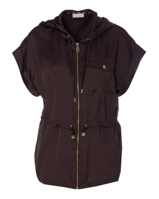 Liu Jo フーデッド ベスト Black