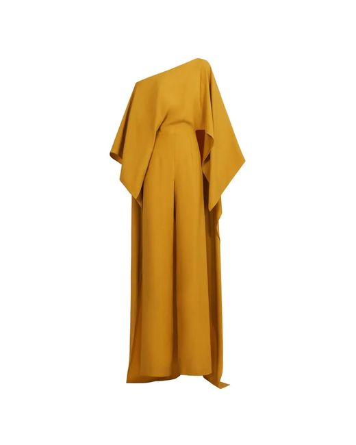 Taller Marmo Metallic Jerry Cape-Detail Jumpsuit