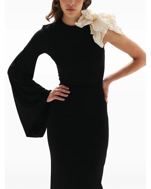 MANURI Black Dina Darling One-Shoulder Maxi Dress
