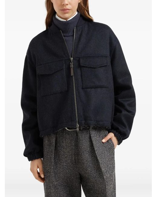 Brunello Cucinelli Blue Virgin Wool Jacket