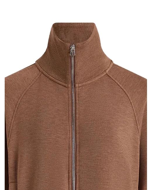 Varley Brown Tyde Zip-Through Sweater
