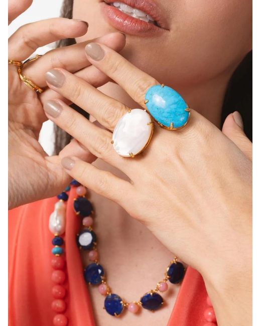 Bounkit Brown Celine Oval-Stone Ring