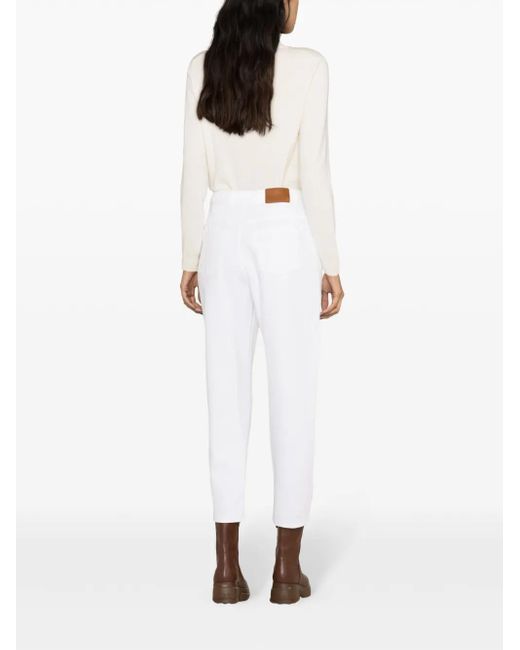 Moncler White High Waisted Jeans