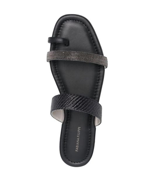 Fabiana Filippi White Luxurious Leather Slippers For