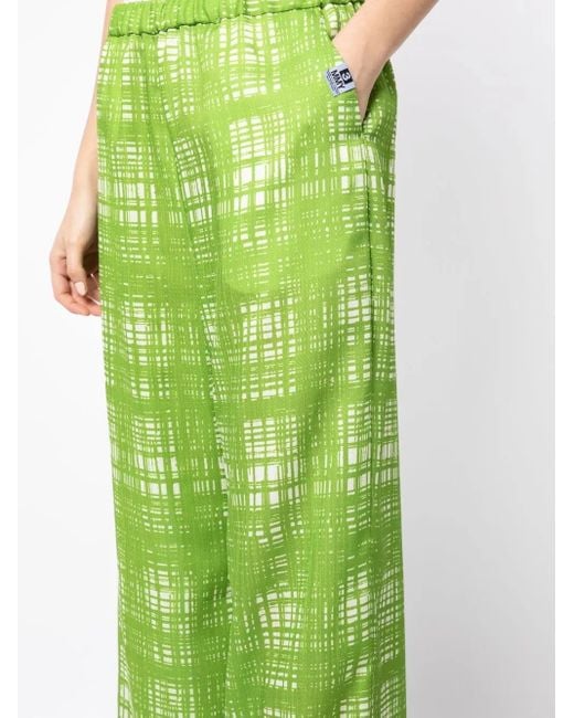 Maison Mihara Yasuhiro Green Random Check Pattern Trousers