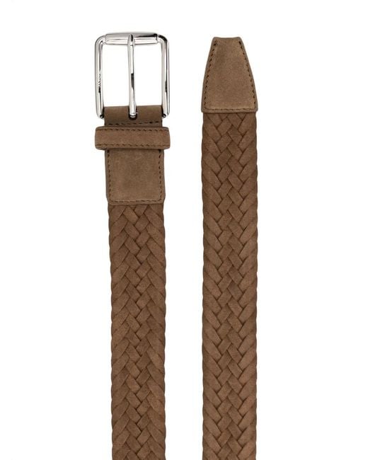 Tod's Brown Woven Buckle Belt for men