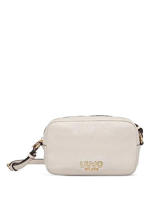 Bandolera pequeña con placa del logo Liu Jo de color White