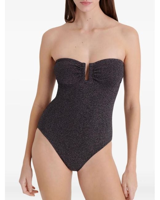 Eres Black Scintillant Strapless Swimsuit