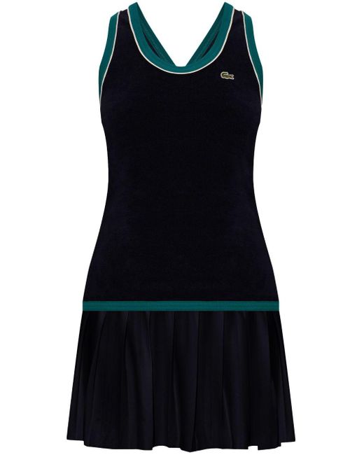 Lacoste Geplooide Mini-jurk Met Logoplakkaat in het Black