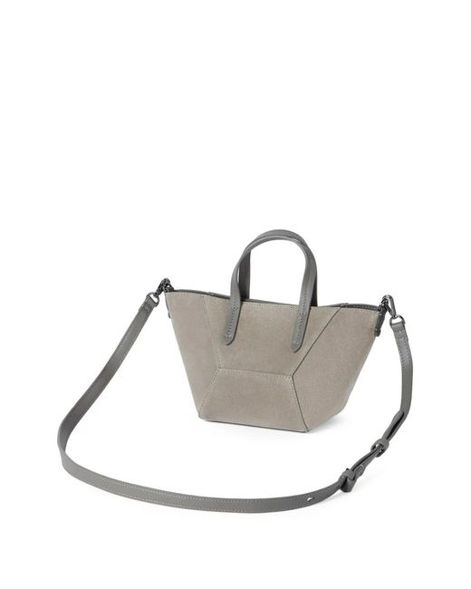 Brunello Cucinelli Metallic Mini Bc Duo Suede Tote Bag