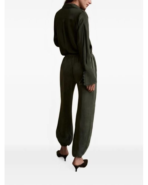 Hevron Green Halina Drawstring Elasticated Track Pants