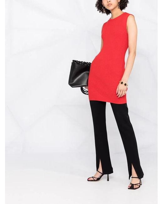 Stella McCartney Red Rib-Knit Tunic Dress