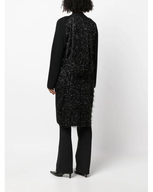Fabiana Filippi Black Bouclé-Detailing Knitted Cardi-Coat