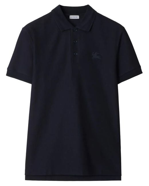 Polo Con Ricamo Logo di Burberry in Blue da Uomo