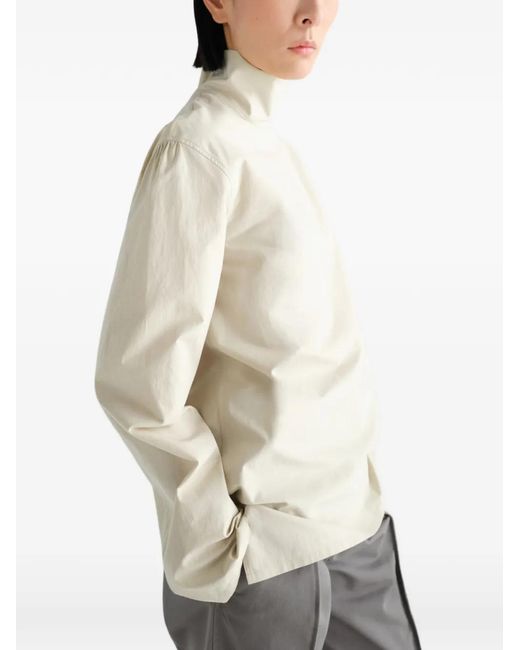 Lemaire White Stand-Collar Top