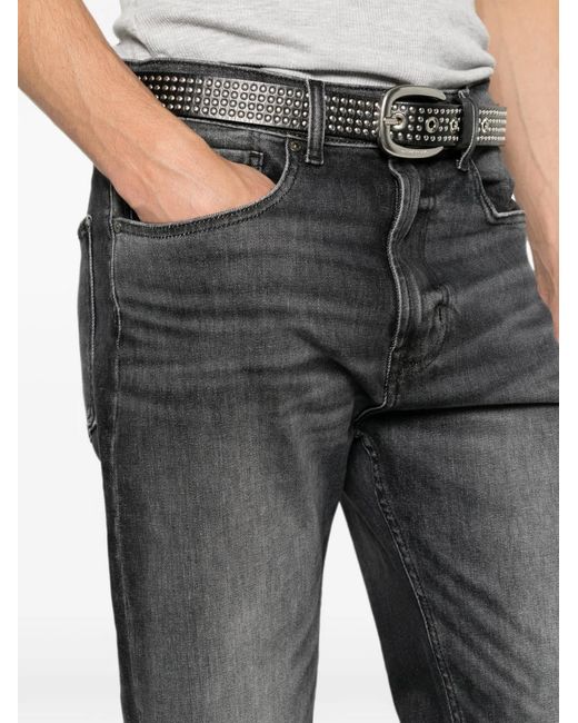 7 For All Mankind Gray Faded-Effect Jeans for men