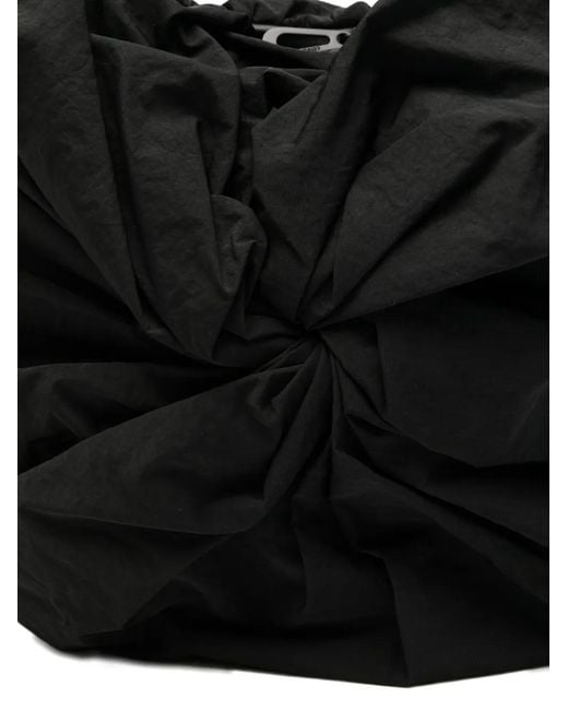 Côte&Ciel Black Po L Knotted-Detail Shoulder Bag