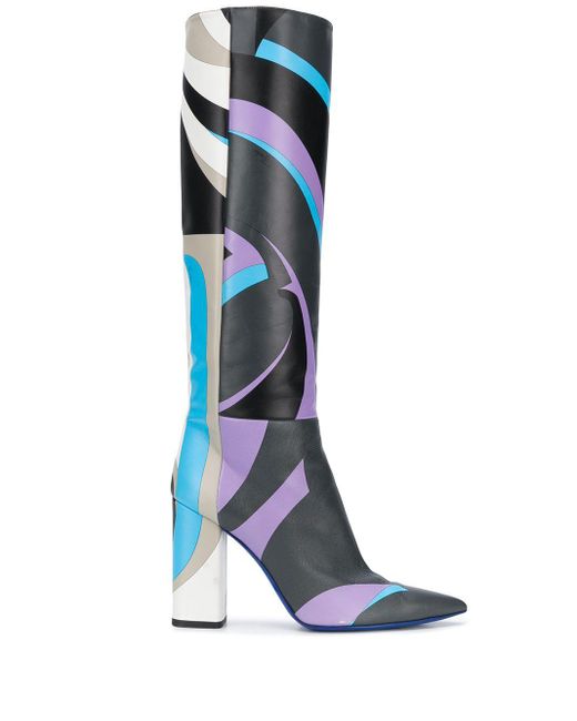 Emilio Pucci Black X Koché Graphic-print Boots