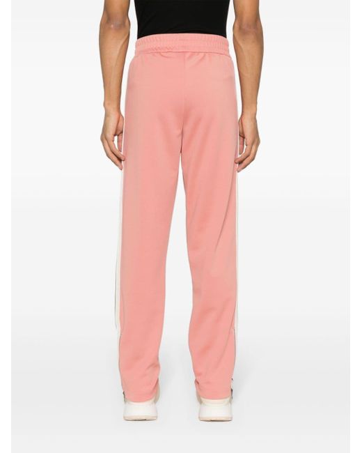 Palm Angels Pink Logo-embroidered Track Pants for men
