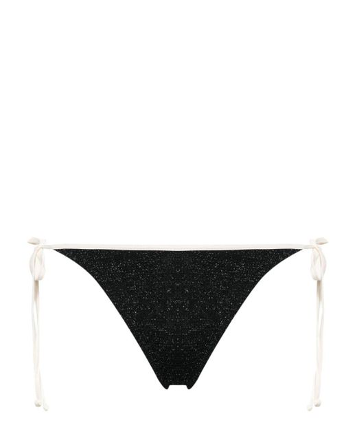 Mc2 Saint Barth Black Marielle String Lurex Bikini Bottoms