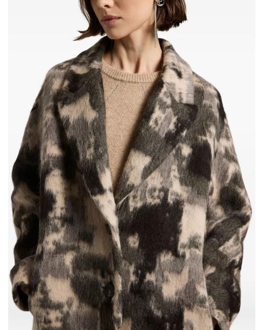 Cappotto Con Stampa Grafica di Peserico in Brown