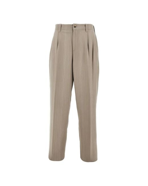 Golden Goose Deluxe Brand Natural Pinstripe Trousers for men