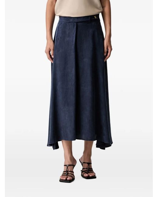 ViCOLO Blue A-Line Midi Skirt