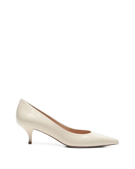 Stuart Weitzman White Stuart Power Pointed-Toe Pumps