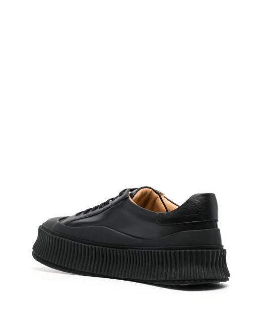 Jil Sander Black Leather Low-Top Sneakers For for men