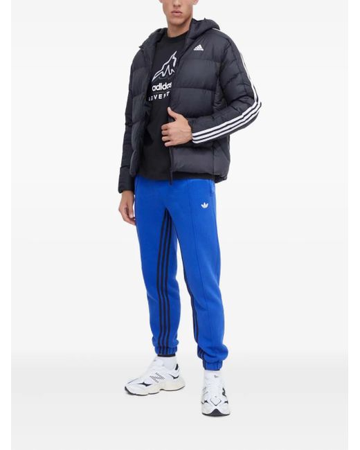 Adidas Blue Three-Stripe Padded Jacket for men
