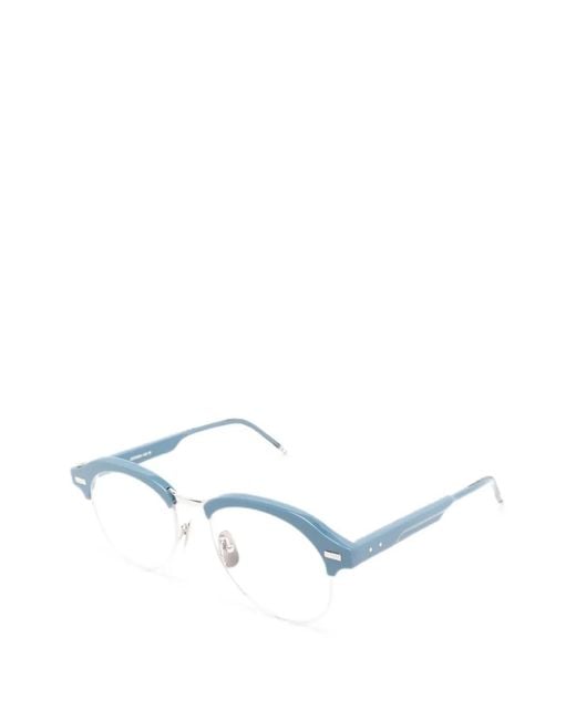 Thom Browne White Round-Frame Sunglasses