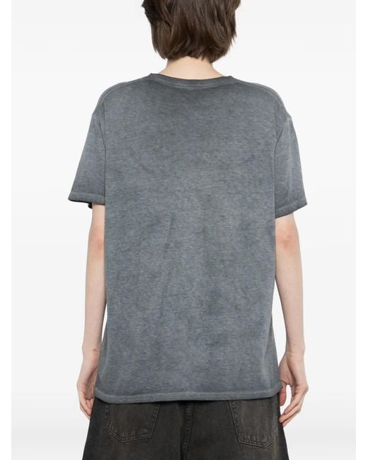 R13 Gray Washed-Effect T-Shirt