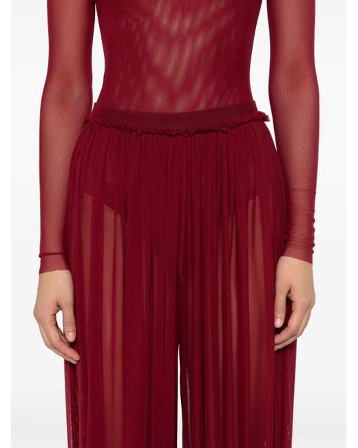 Atu Body Couture Red Mesh Trousers Set