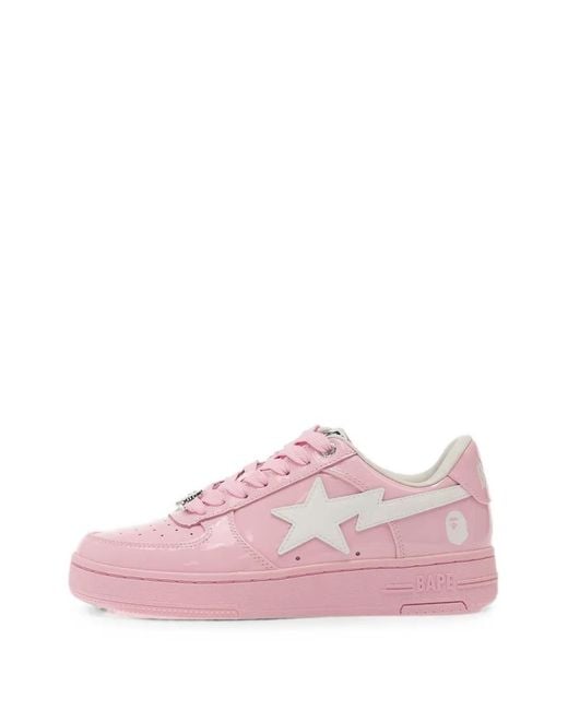 A Bathing Ape Pink Bape Sta Low Tops Sneakers