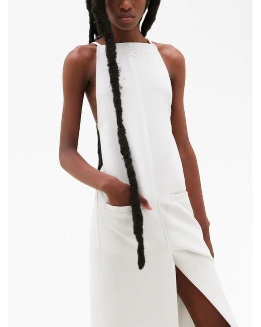 Courreges White Square-Neck Midi Dress
