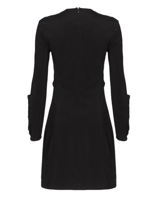 Pinko Black Cut-Out Ruffled Mini Dress